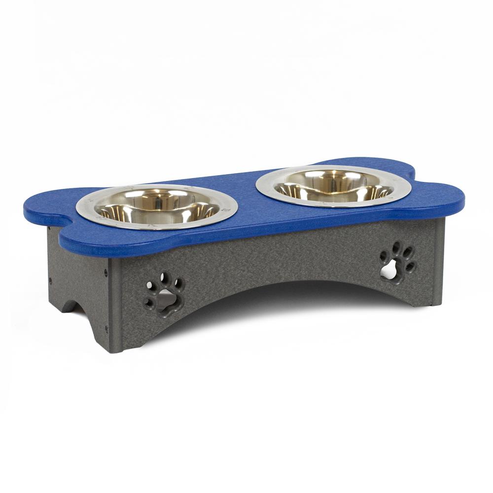 High Double Water and Food Bowls Made of High Density Poly Resin for Small Dogs