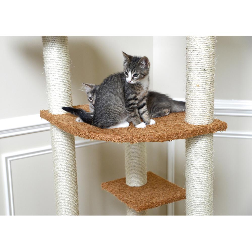 Ultra Thick Faux Fur Real Wood Cat Scratching Furniture For Cats Play Chocolate