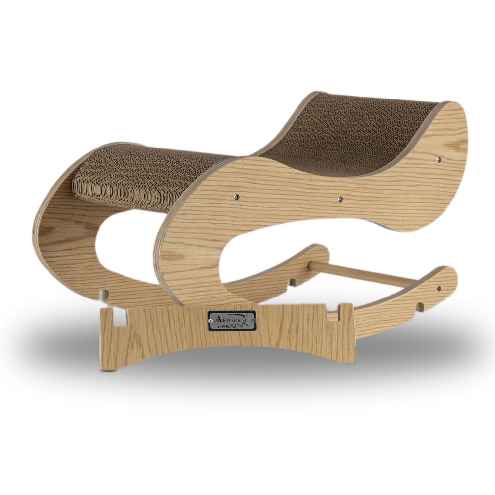 Real Wood Medium Wooden Cat Rocking Chair, Detachable Cat Swing Chair