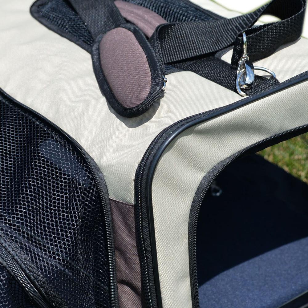 Pet Carrier, Beige & Chocolate