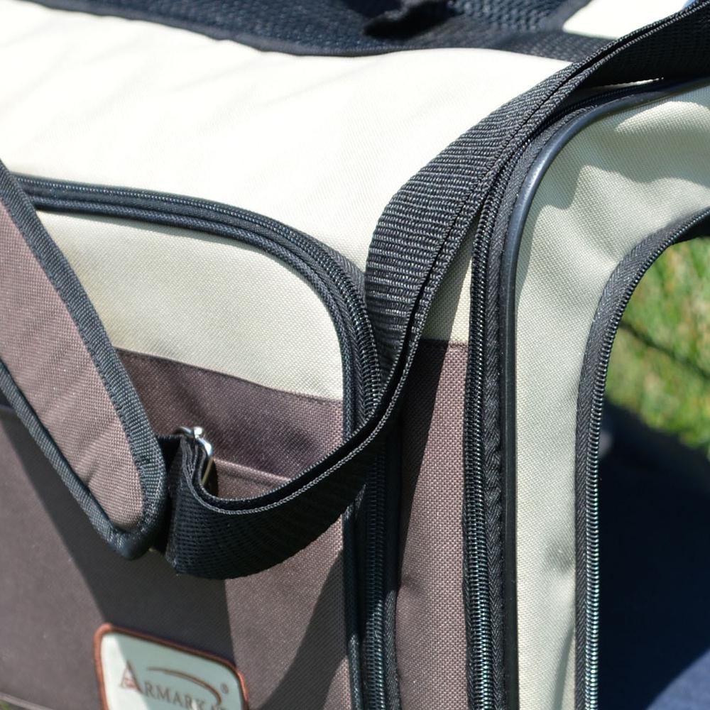 Pet Carrier, Beige & Chocolate