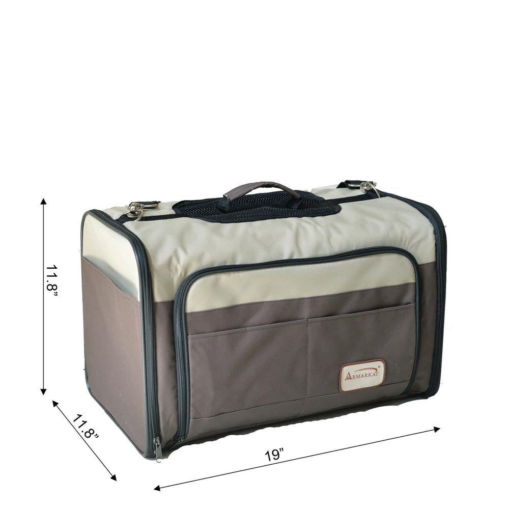 Pet Carrier, Beige & Chocolate