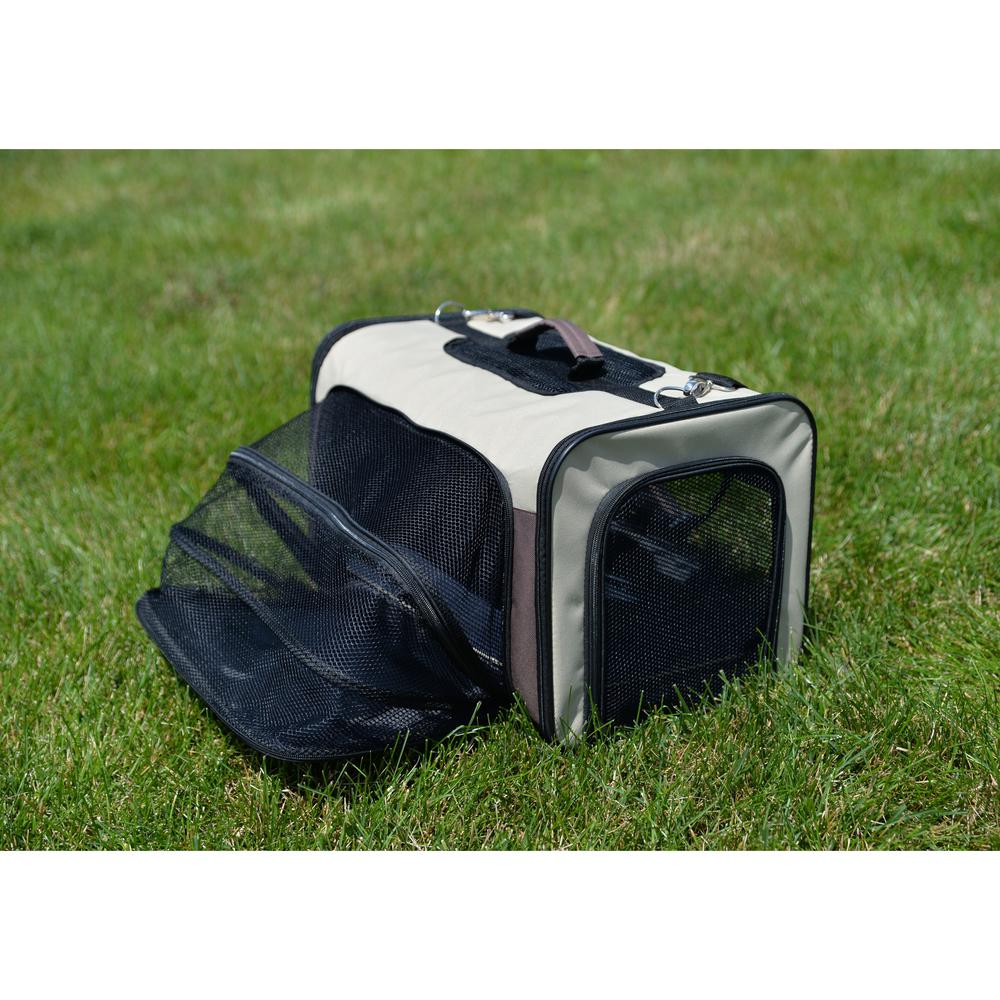 Pet Carrier, Beige & Chocolate