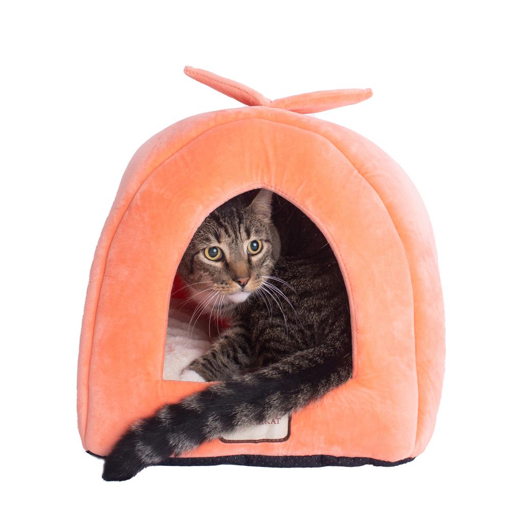Cat Bed Orange And Ivory