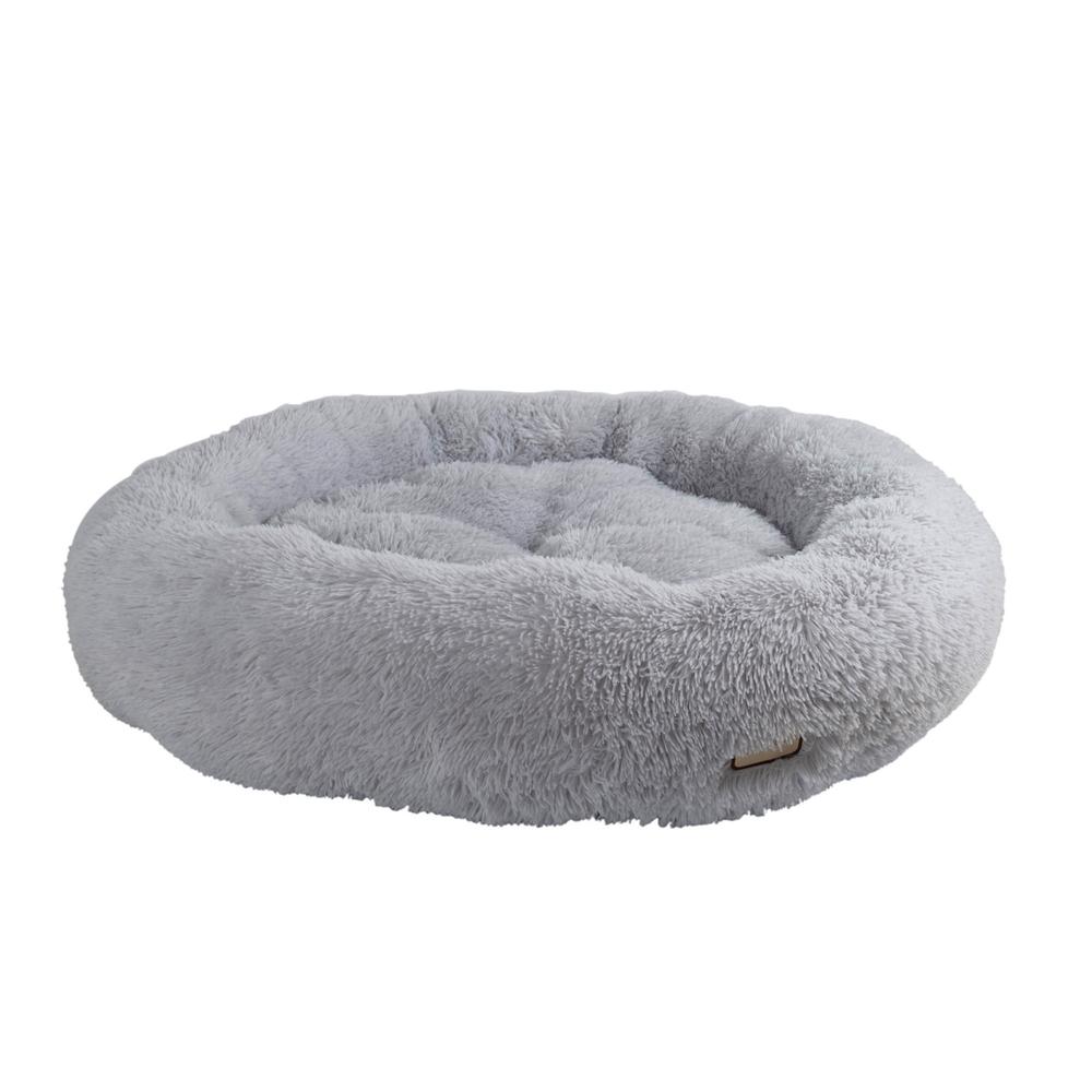 Extra Large, Fluffy Gray Round Cat Bed