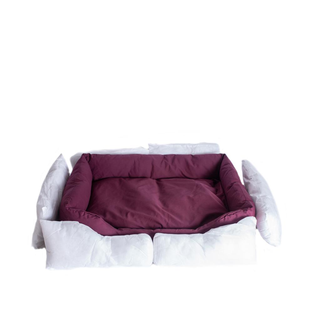 Extra Large Burgundy Bolstered Pet Bed