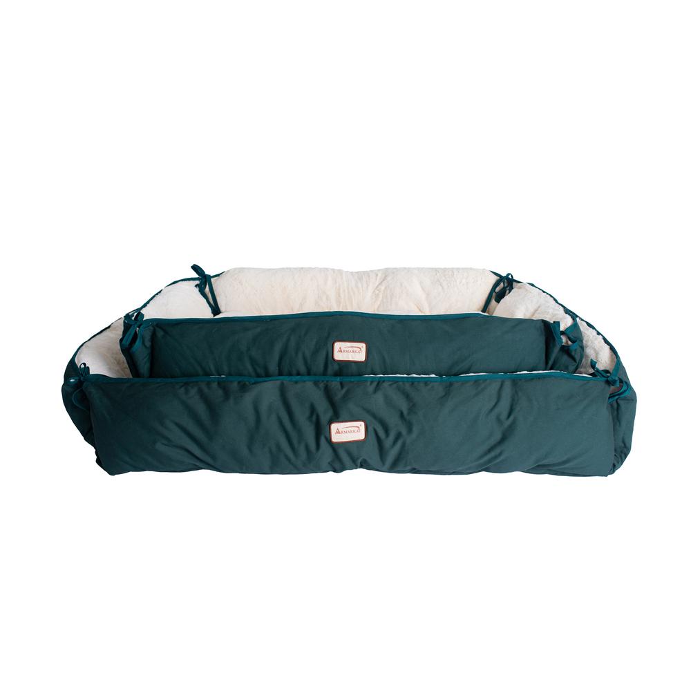 Large Laurel Green & Ivory Pet Bed And Mat