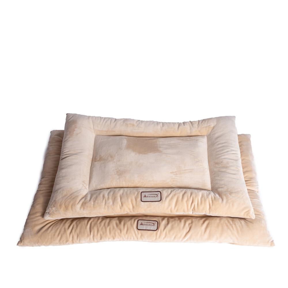 Large Pet Bed Mat With Poly Fill Cushion In Beige