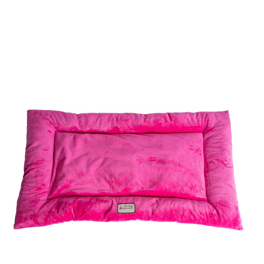 Large Pet Bed Mat With Poly Fill Cushion In Vibrant Pink