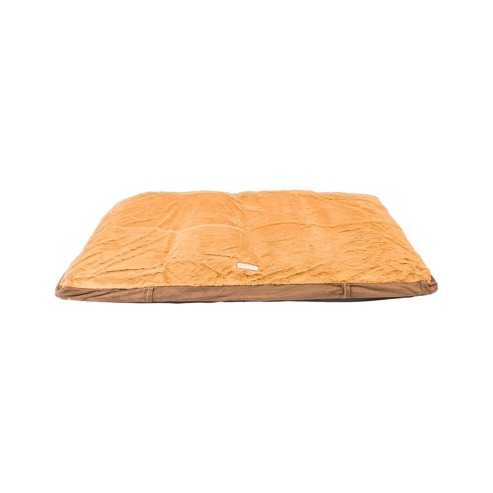 Large Pet Bed Mat With Poly Fill Cushion In Earth Brown & Mocha