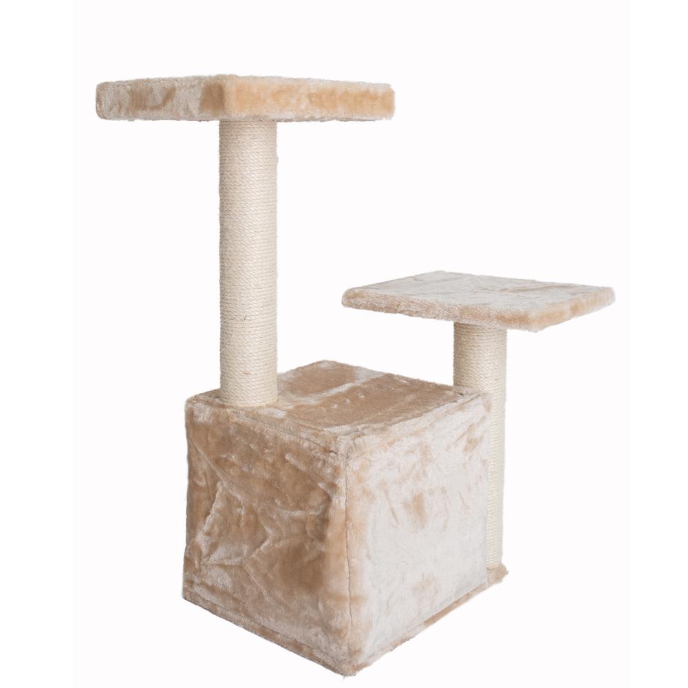 Classic Real Wood Cat Tree, 32-Inch Beige