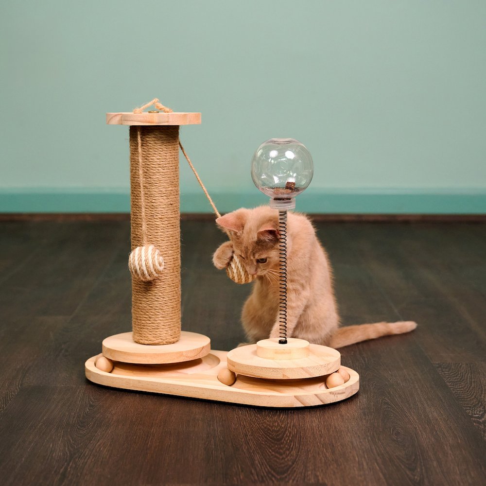 Interactive Scratch Post Activity Center -- The Ultimate Cat Playground