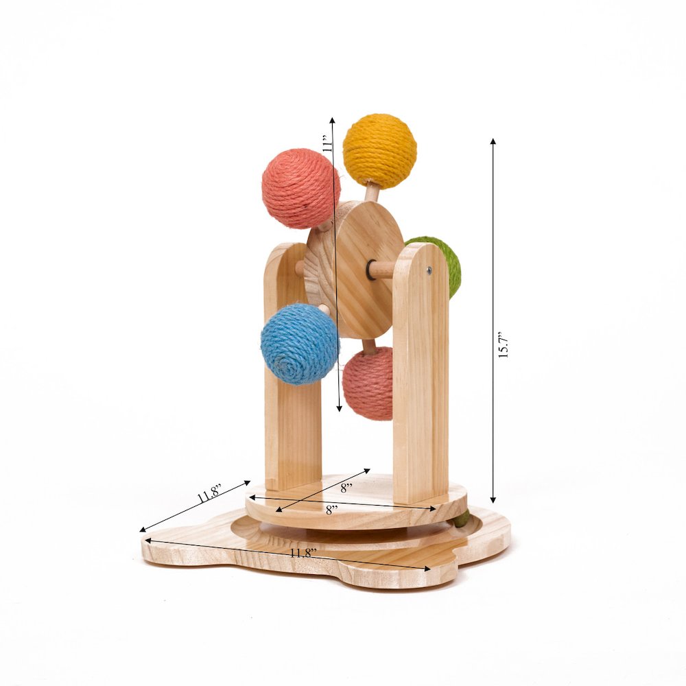 Pinewood Ferris Wheel Cat Toy - Interactive Play Center