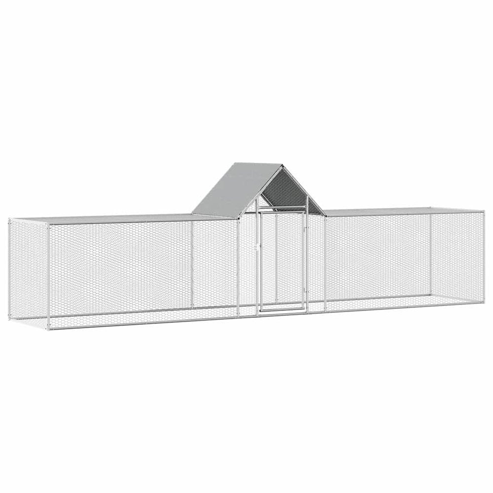 vidaXL Chicken Coop 16.4'x3.3'x4.9'Galvanized Steel