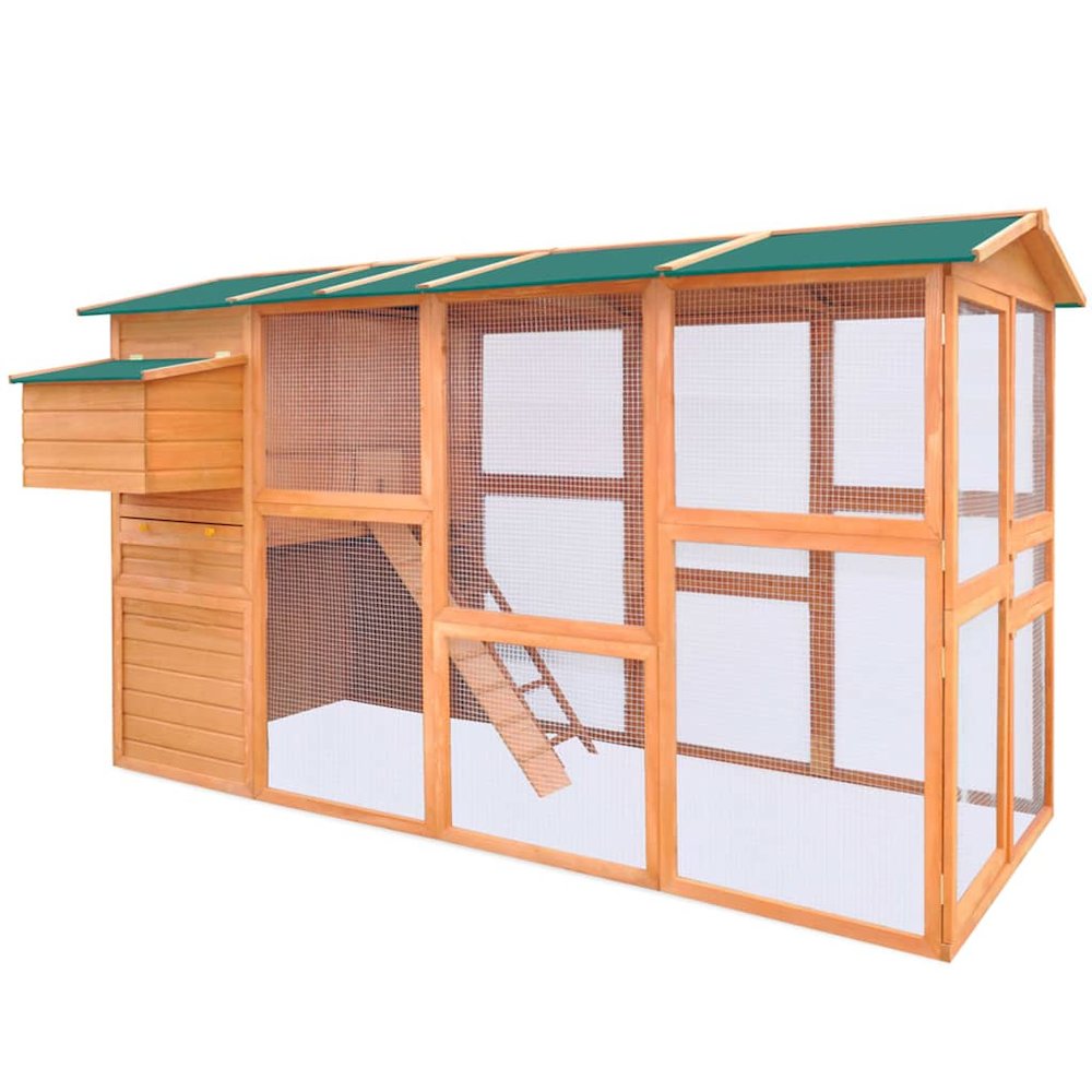 Chicken Coop Brown with green roof