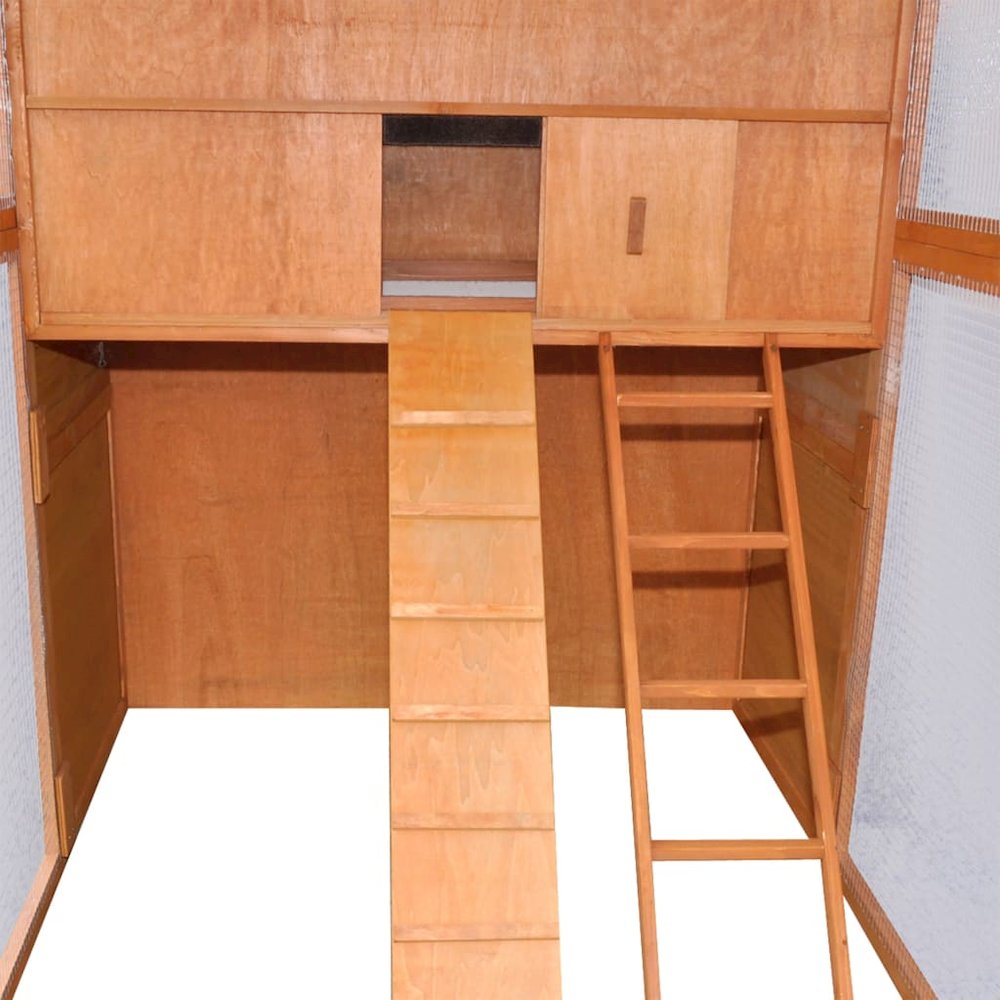 Chicken Coop Brown With Green Roof