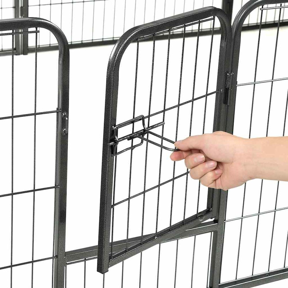 Dog Playpen Black Powder-coated steel 31.5x23.6 in panels