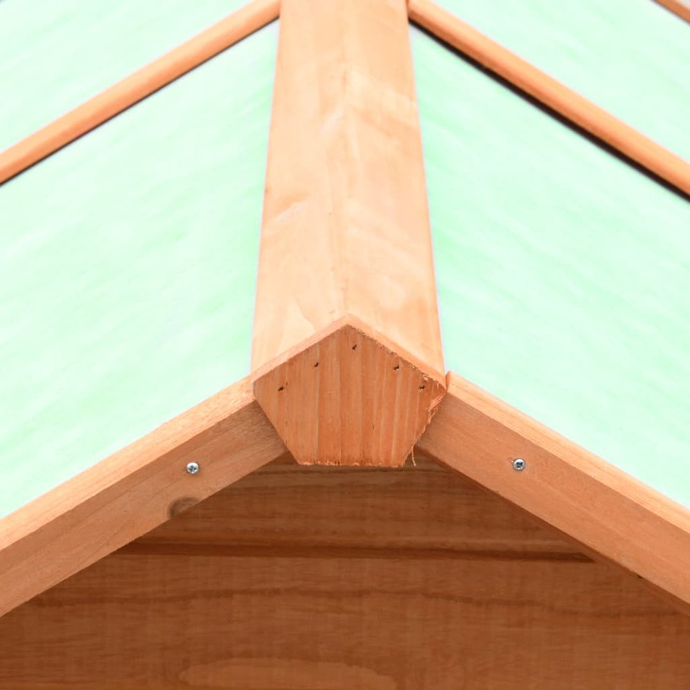 Chicken Coop Brown and Green Solid pine/fir wood