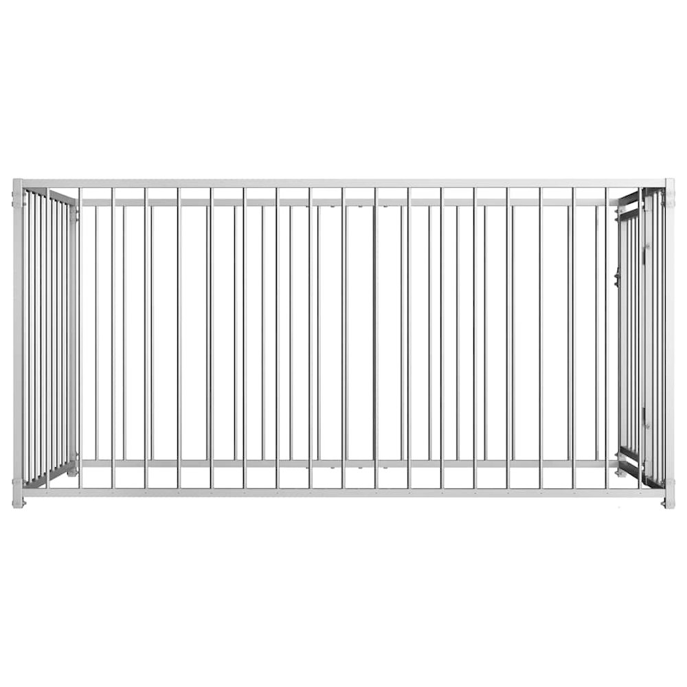 Dog Kennel Silver Steel Medium Durable Dog Kennel Rectangular
