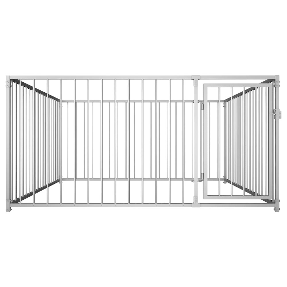 Dog Kennel Silver Steel 78.7x78.7x39.4 in Durable Dog Kennel