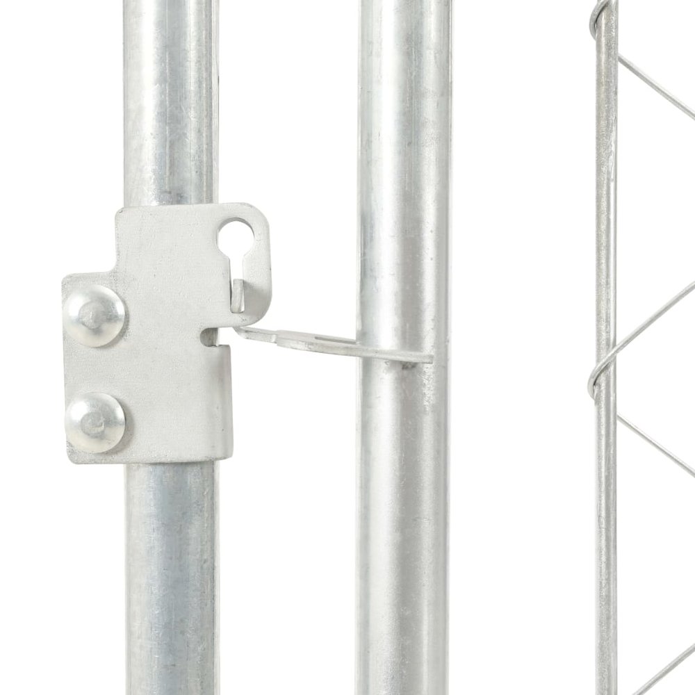 Dog Kennel Silver Galvanized Steel, Polyethylene Large Locks