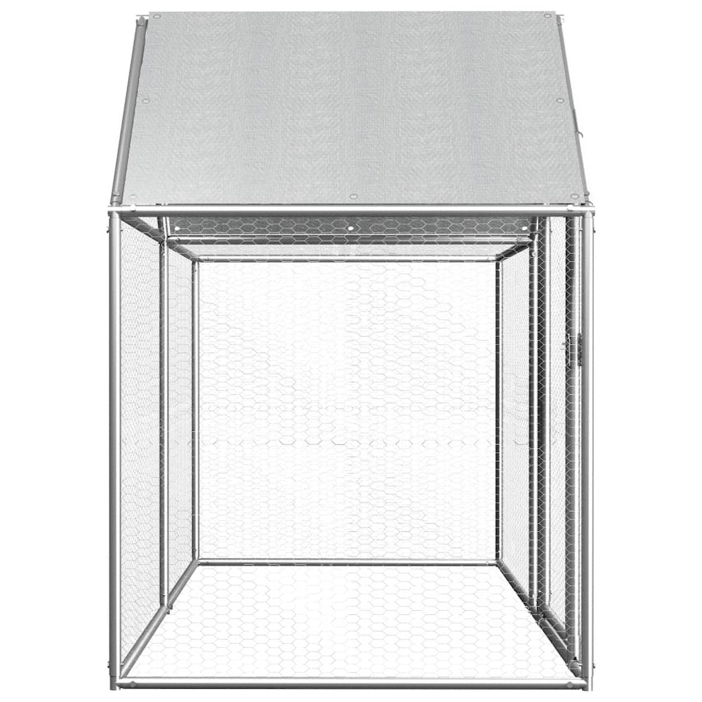 Chicken Coop Silver Galvanized Steel Large Durable Chicken Coop
