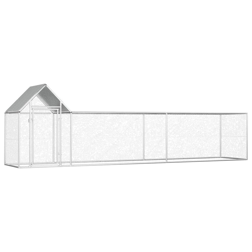 Chicken Coop Silver Galvanized Steel Durable