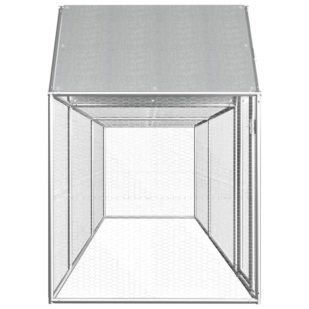 Chicken Coop Silver Galvanized steel 16.4 x 3.3 x 4.9 ft Durable