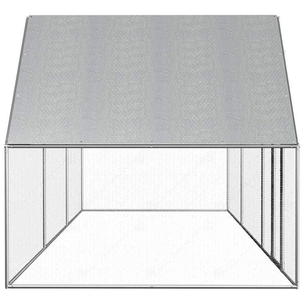 Chicken Coop Silver Galvanized steel 19.7 x 6.6 x 6.6 ft Locks