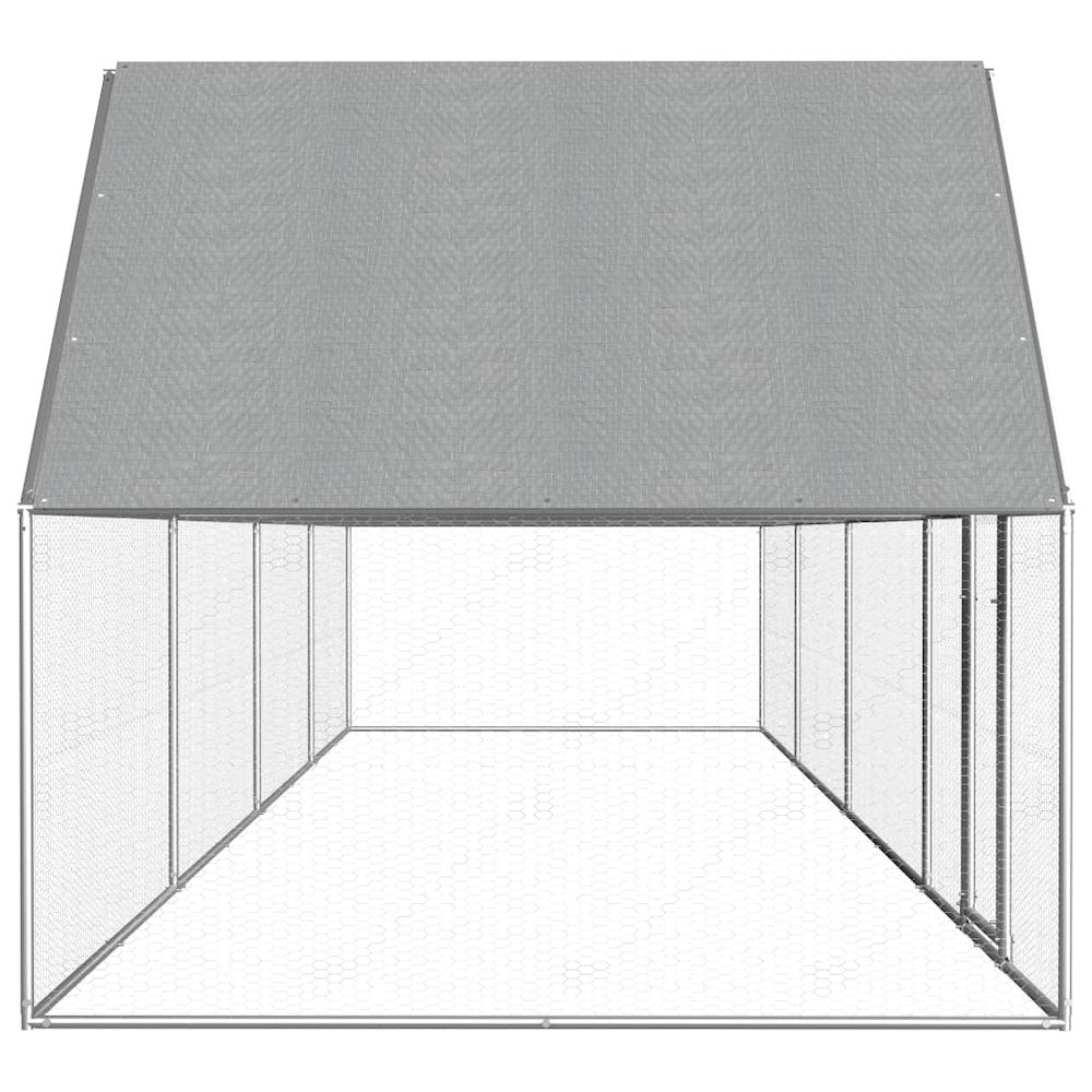 Chicken Coop Silver Galvanized steel 26x6.5x6.5 feet Durable