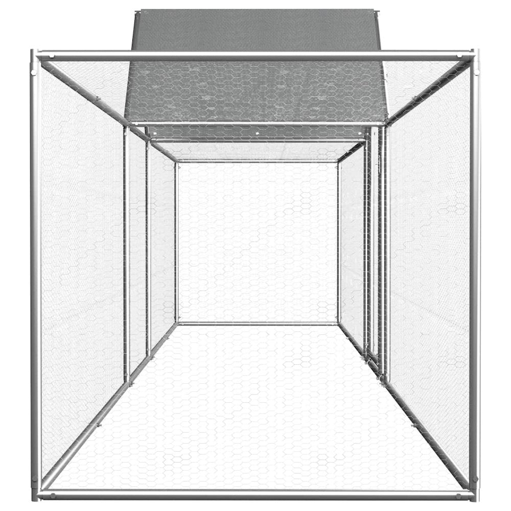 Chicken Coop Silver Galvanized Steel 196.9W x 139.4D x 59.1H