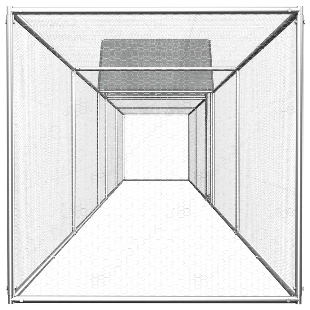 Chicken Coop Silver Galvanized Steel Large Durable