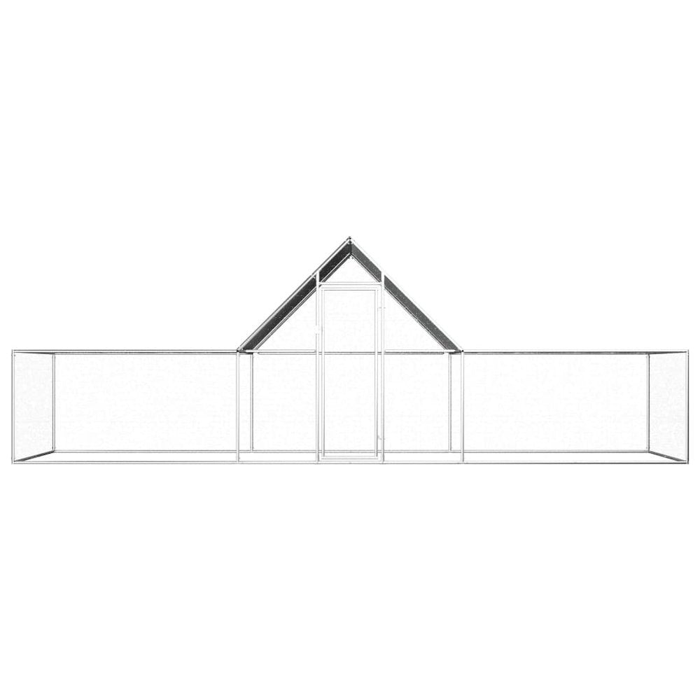 Chicken Coop Silver Galvanized Steel 262.2W x 78.7D x 78.7H