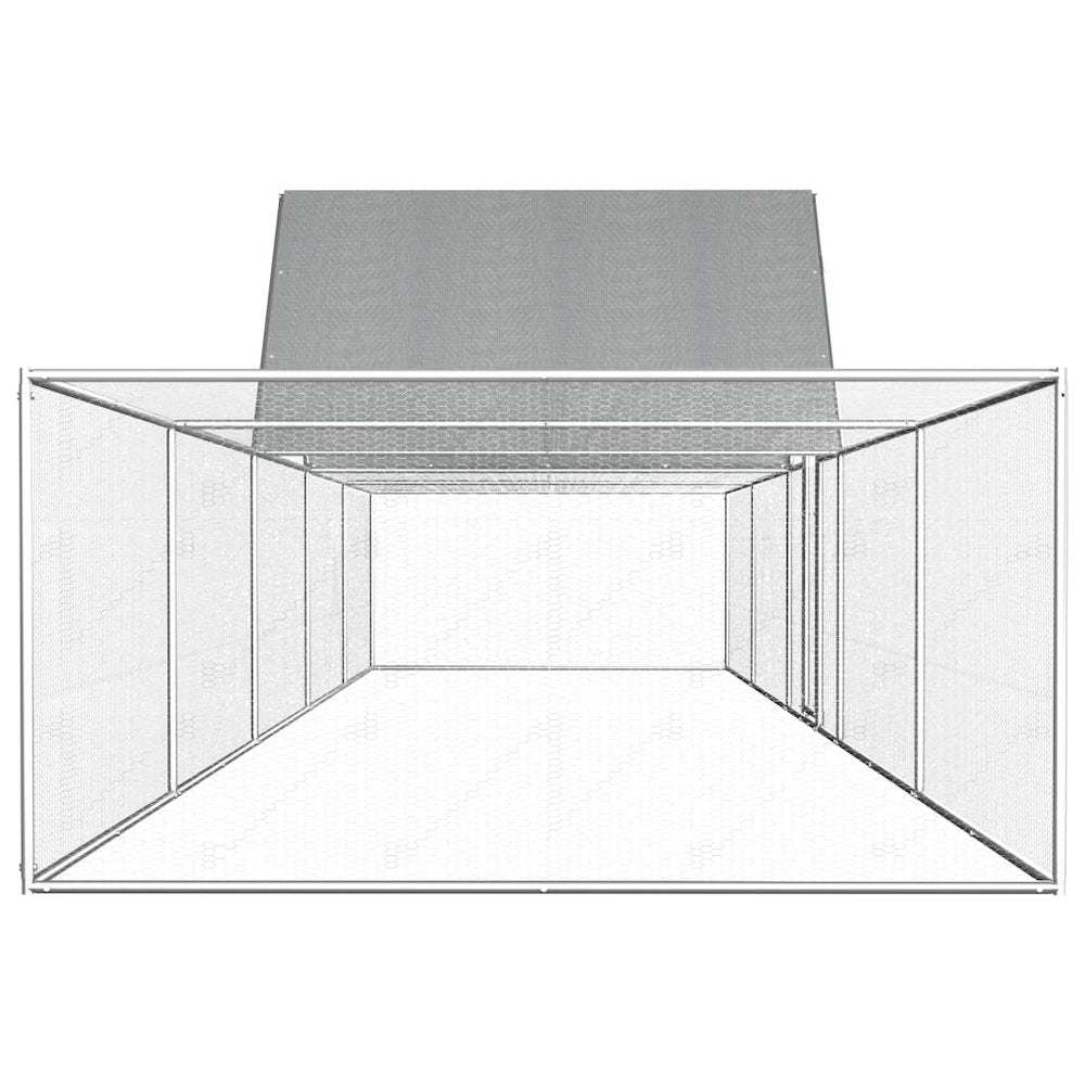 Chicken Coop Silver Galvanized Steel 393.7W x 78.7D x 78.7H