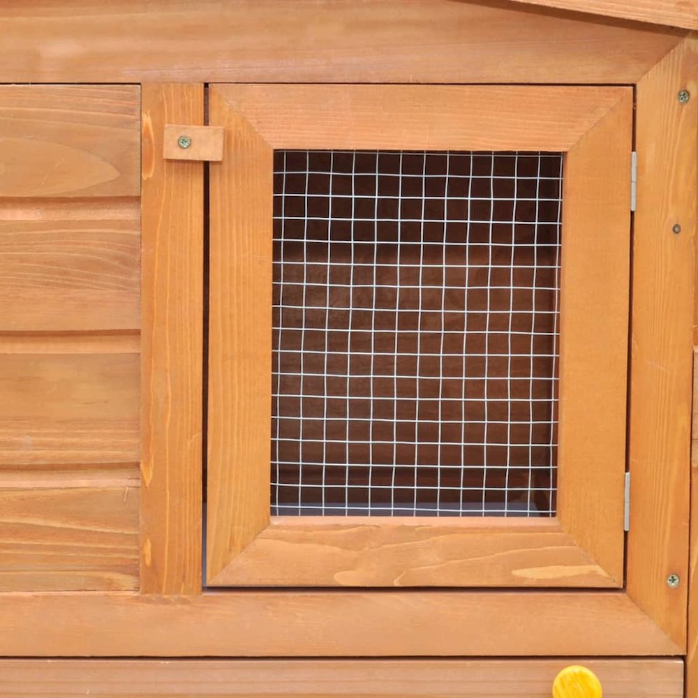 Rabbit Hutch Green Pine Wood Large Locks