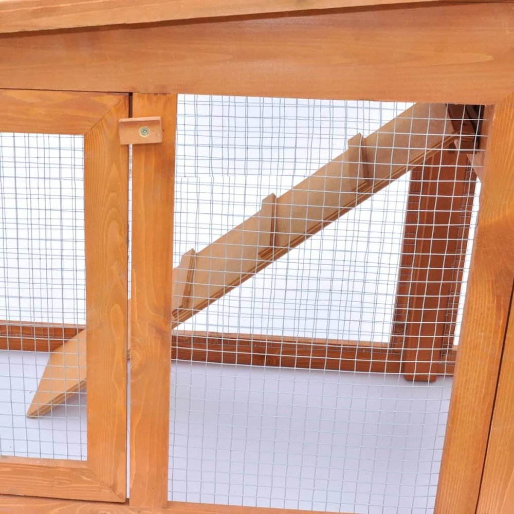 Rabbit Hutch Green Pine Wood Large Locks