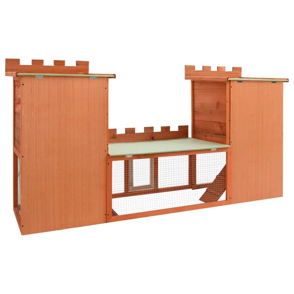 Rabbit Hutch Brown Pine Wood Large Modular