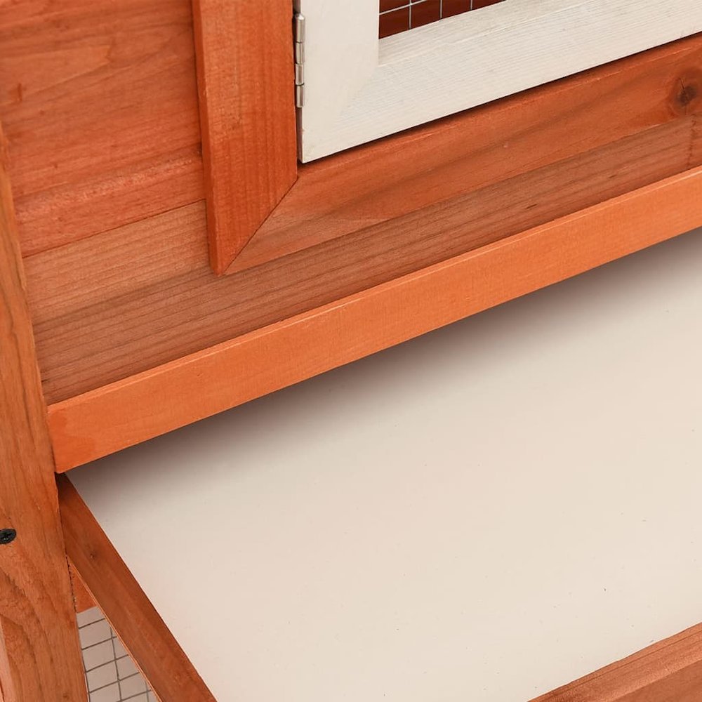 Rabbit Hutch Brown Pine Wood Large Modular