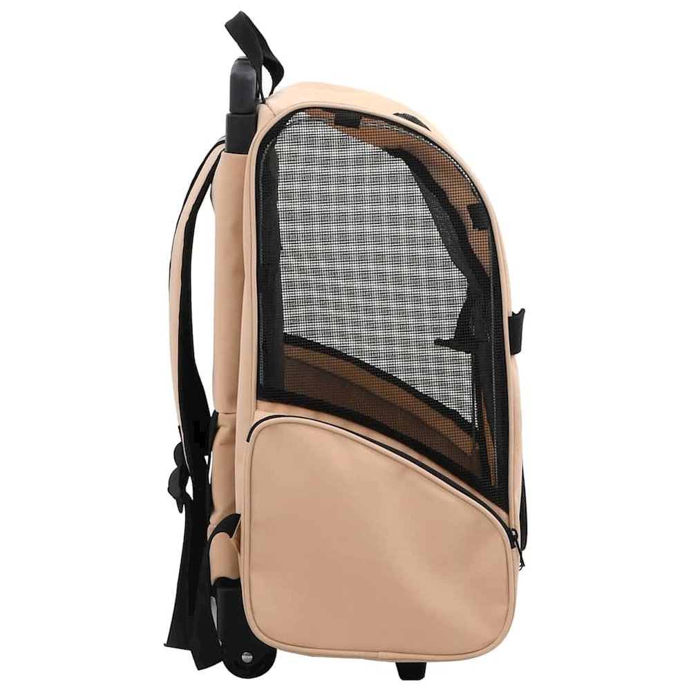 Pet Carrier Beige Polyester And Metal Suitable For Small Pets
