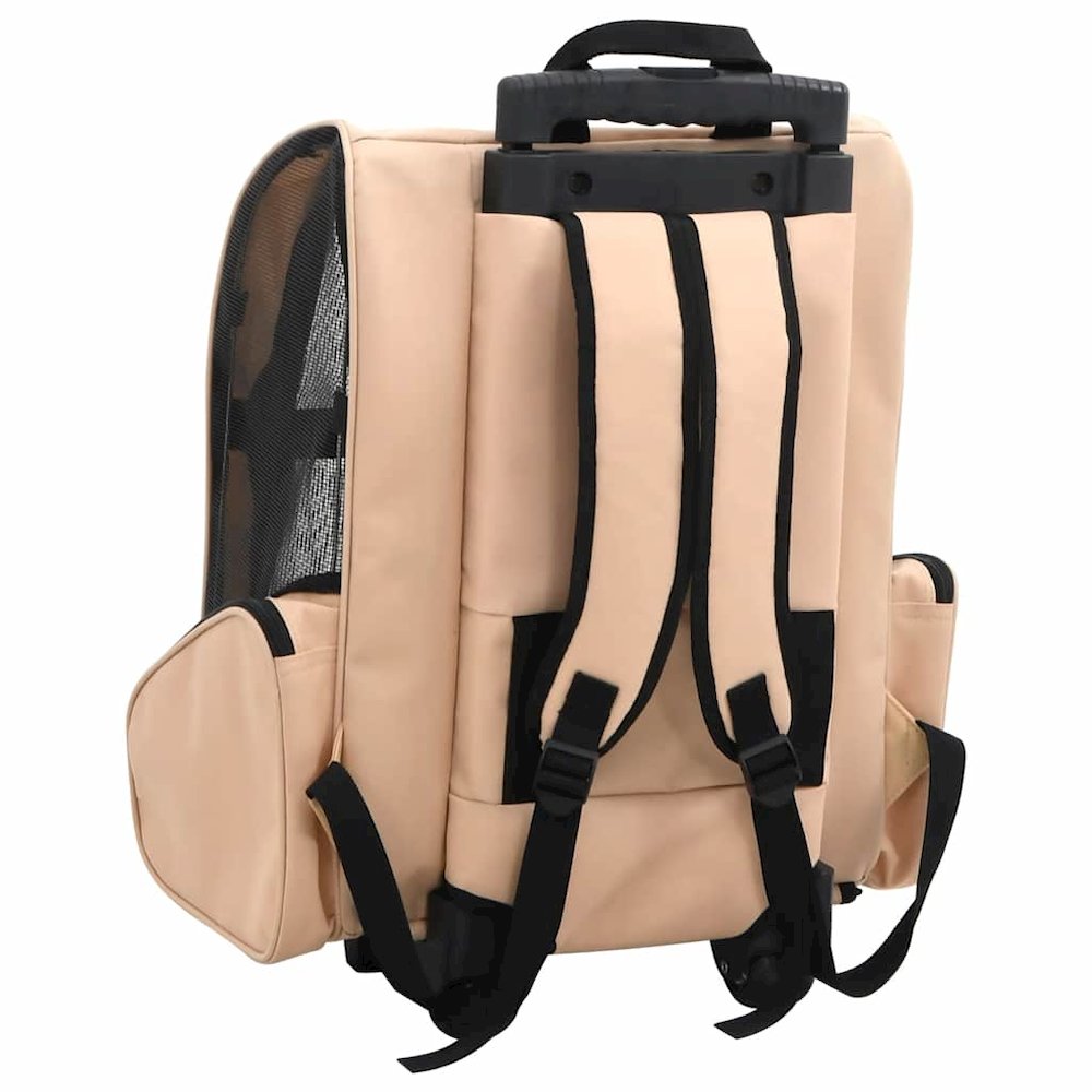 Pet Carrier Beige Polyester And Metal Suitable For Small Pets