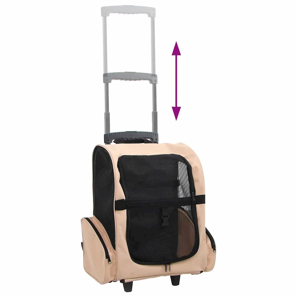Pet Carrier Beige Polyester And Metal Suitable For Small Pets