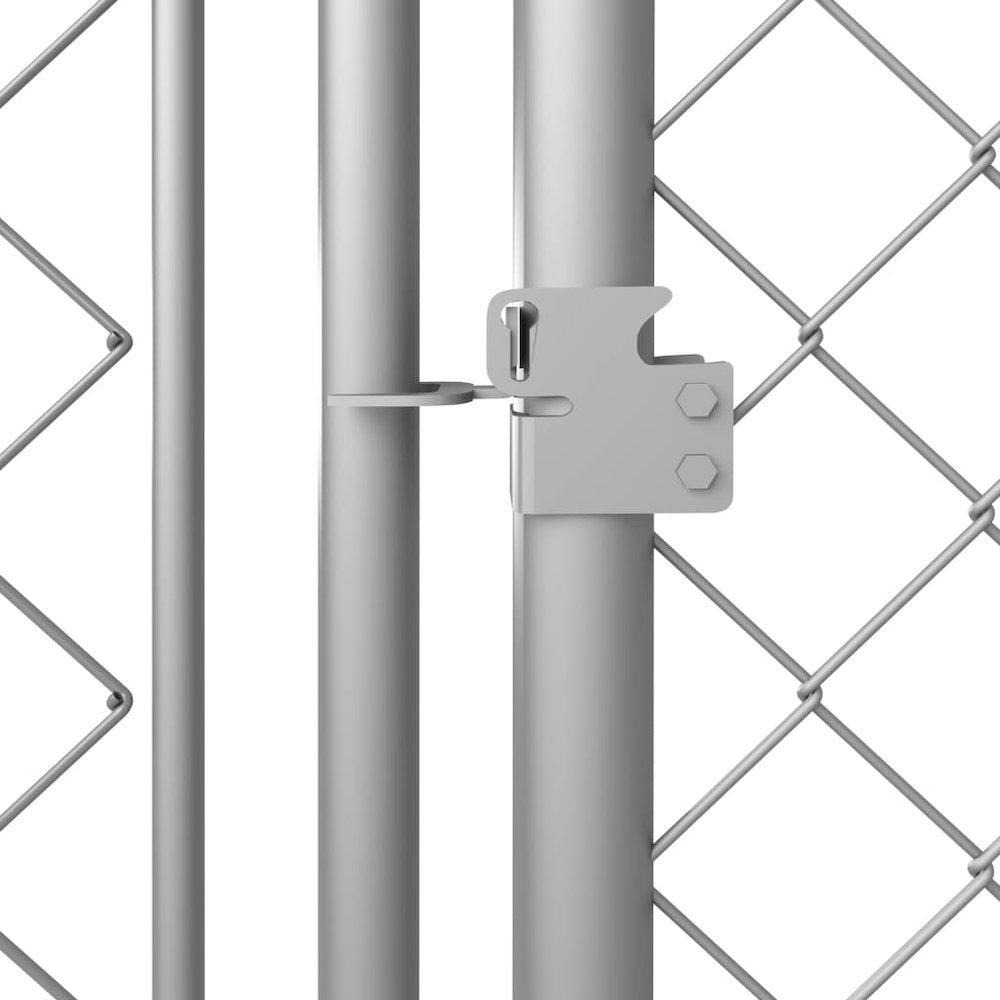Dog Kennel Silver Galvanized Steel Large Rectangular 150W x 298.8D x 74.4H