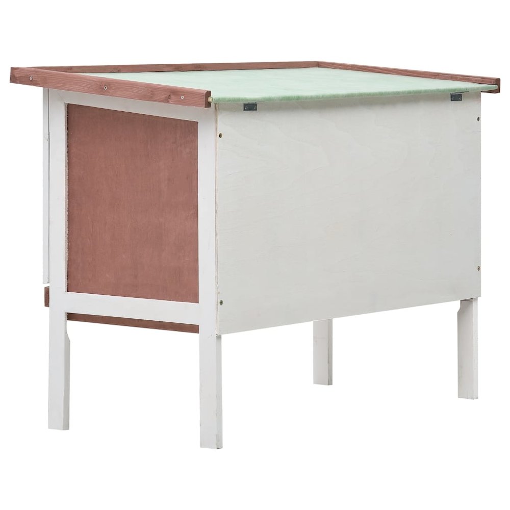 Rabbit Hutch Brown Solid Pine Wood One Size