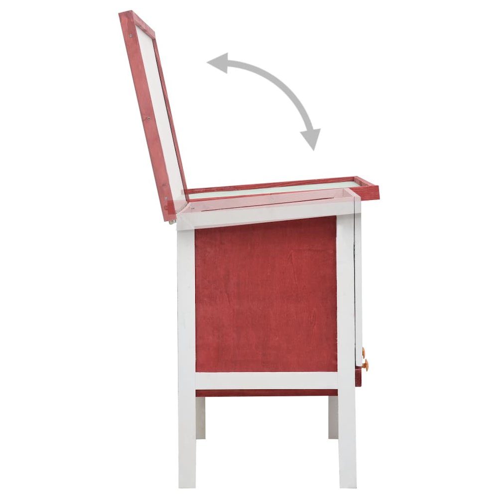Rabbit Hutch Red Solid Pine Wood One Size Adjustable Armrests