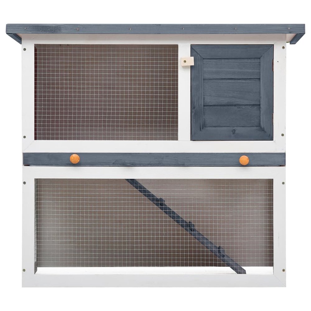 Rabbit Hutch Grey And White 17.7W x 35.4D x 31.5H