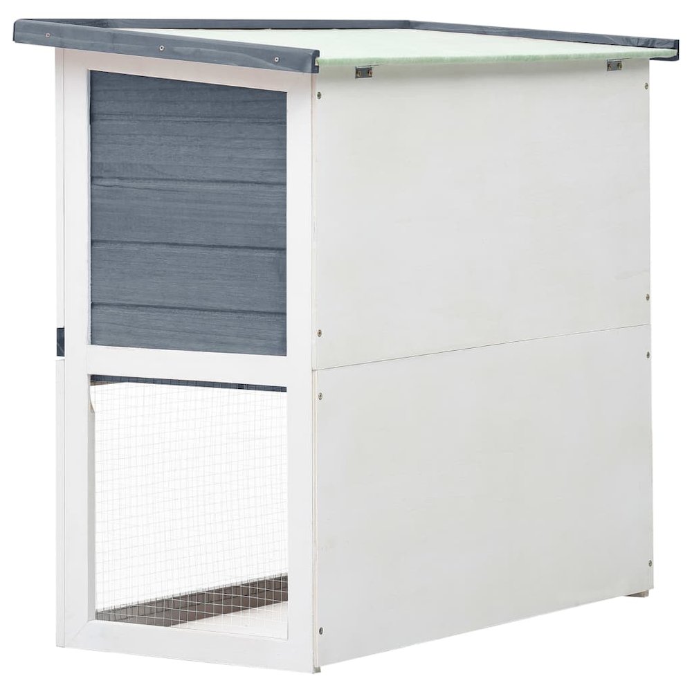 Rabbit Hutch Grey And White 17.7W x 35.4D x 31.5H