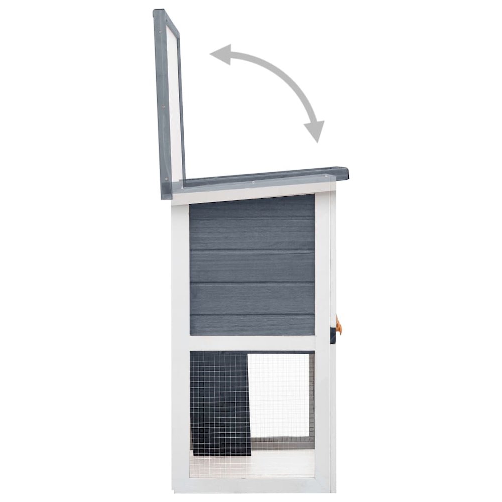Rabbit Hutch Grey And White 17.7W x 35.4D x 31.5H