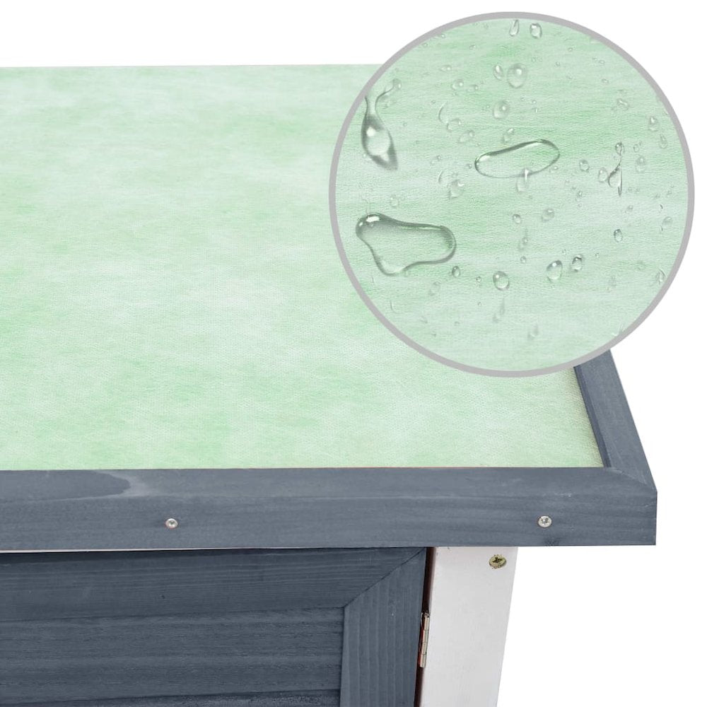 Rabbit Hutch Grey And White 17.7W x 35.4D x 31.5H