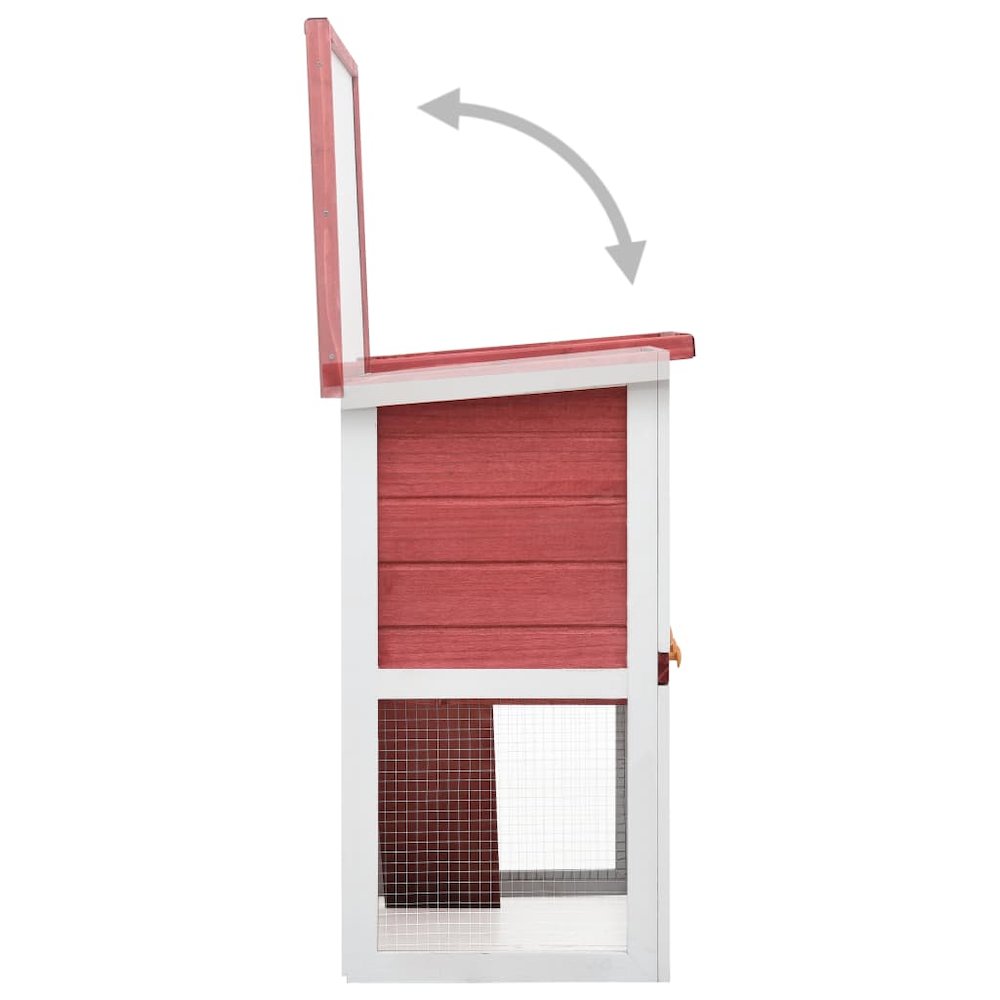 Rabbit Hutch Red Pine Wood Large Durable