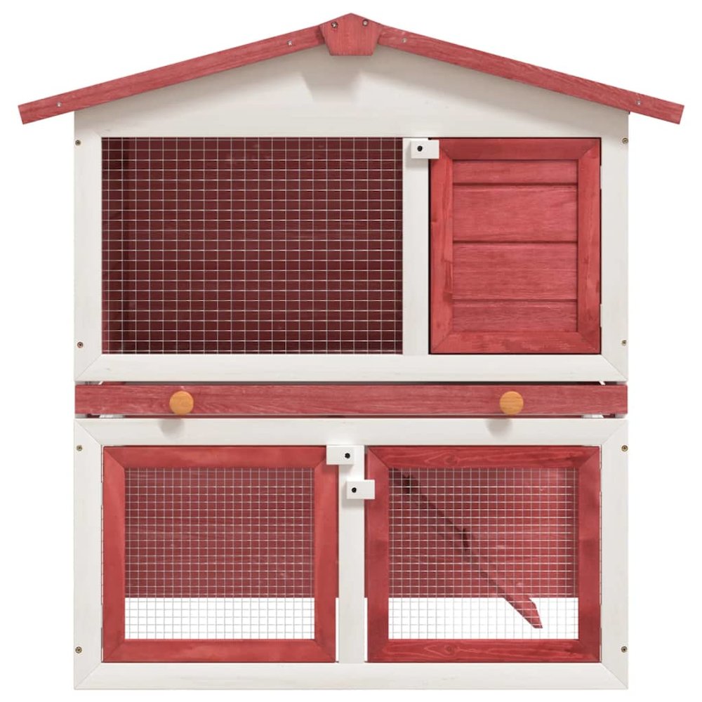Rabbit Hutch Red And White 23.6W x 37D x 38.6